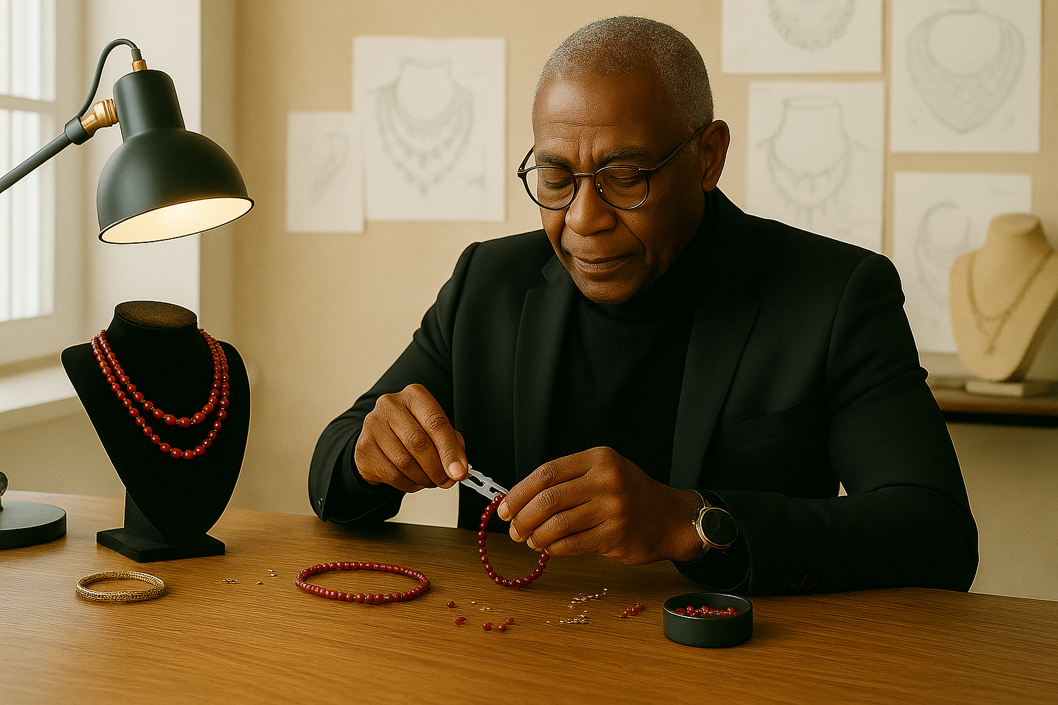 The Ina Collective founder in Trinidad studio - Artisanal Jewelry Trinidad designer